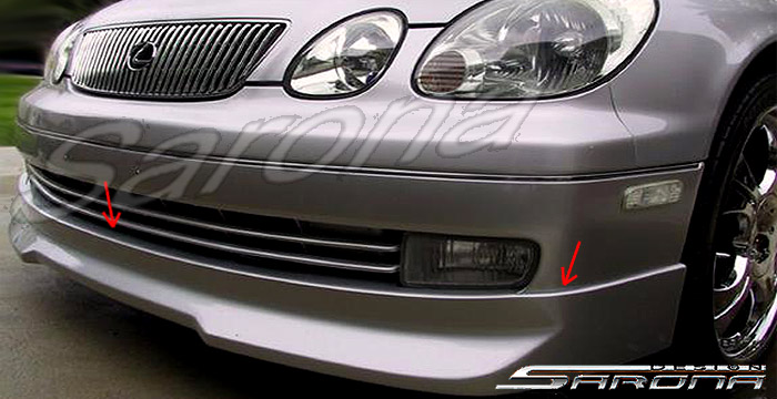 Custom Lexus GS300/400 Front Bumper Add-on  Sedan Front Lip/Splitter (1998 - 2005) - $299.00 (Part #LX-001-FA)